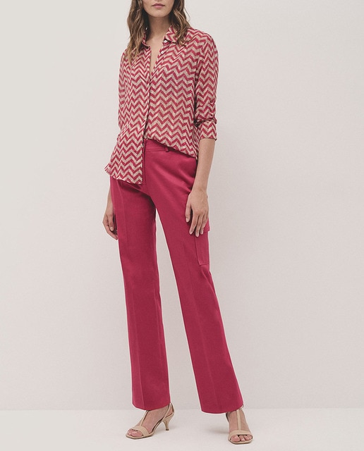 Imagen 0 de Pantalón de mujer con bolsillos en algodón satinado