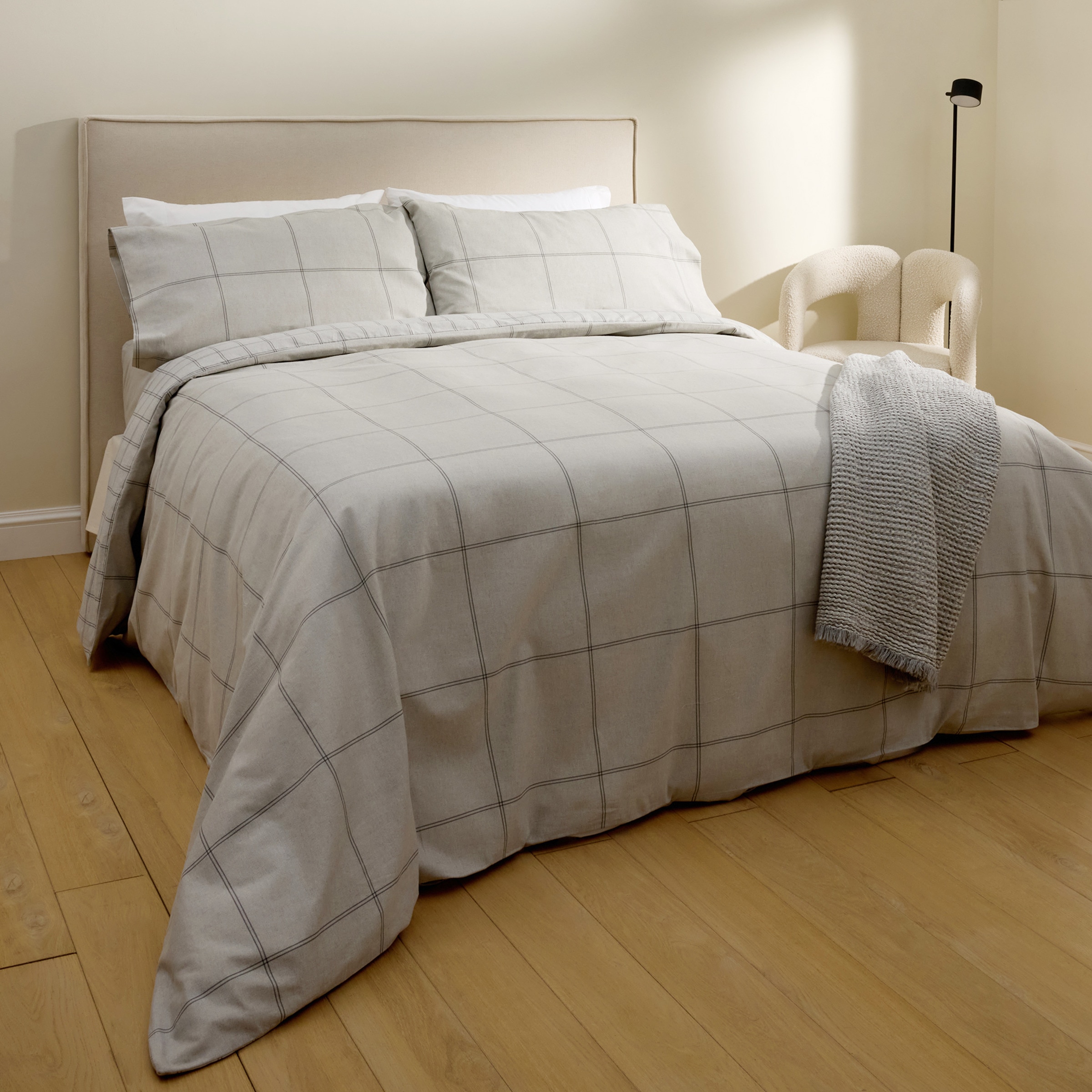 Juego de funda nórdica franela Chelsea Gris-1