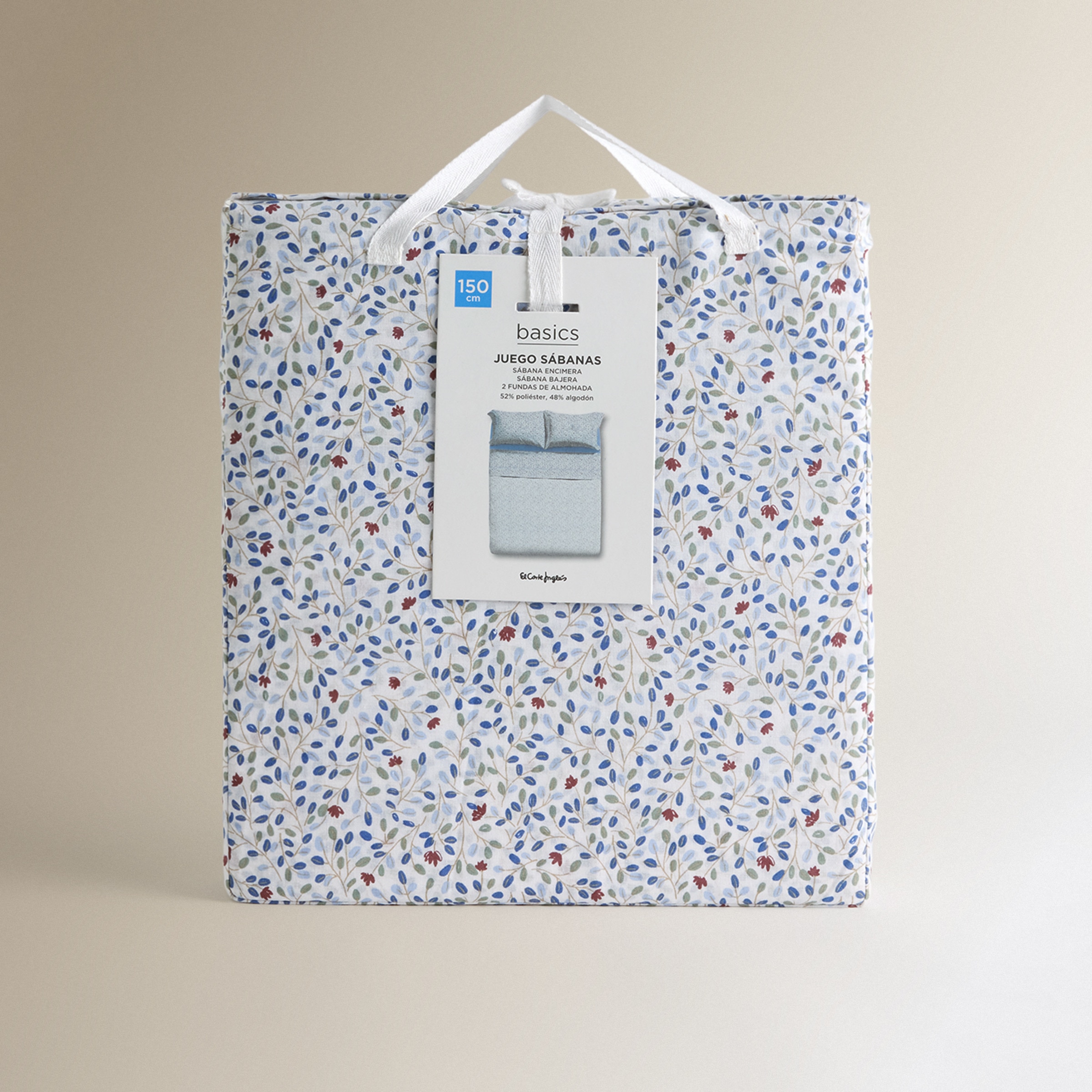 Conjunto de Lençóis com Lençol Ajustável Harper Azul-5