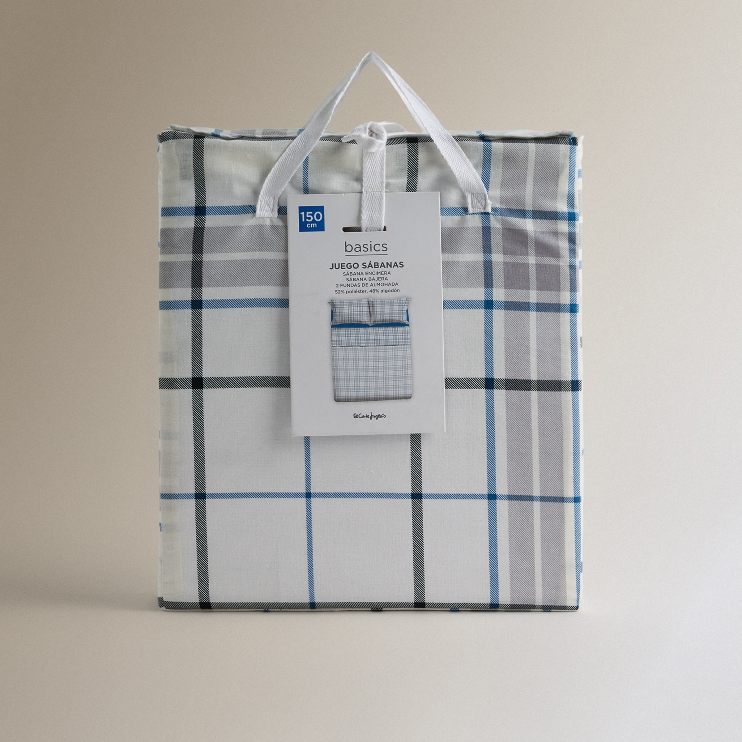 Conjunto de Lençóis com Lençol Ajustável Arran Azul-7