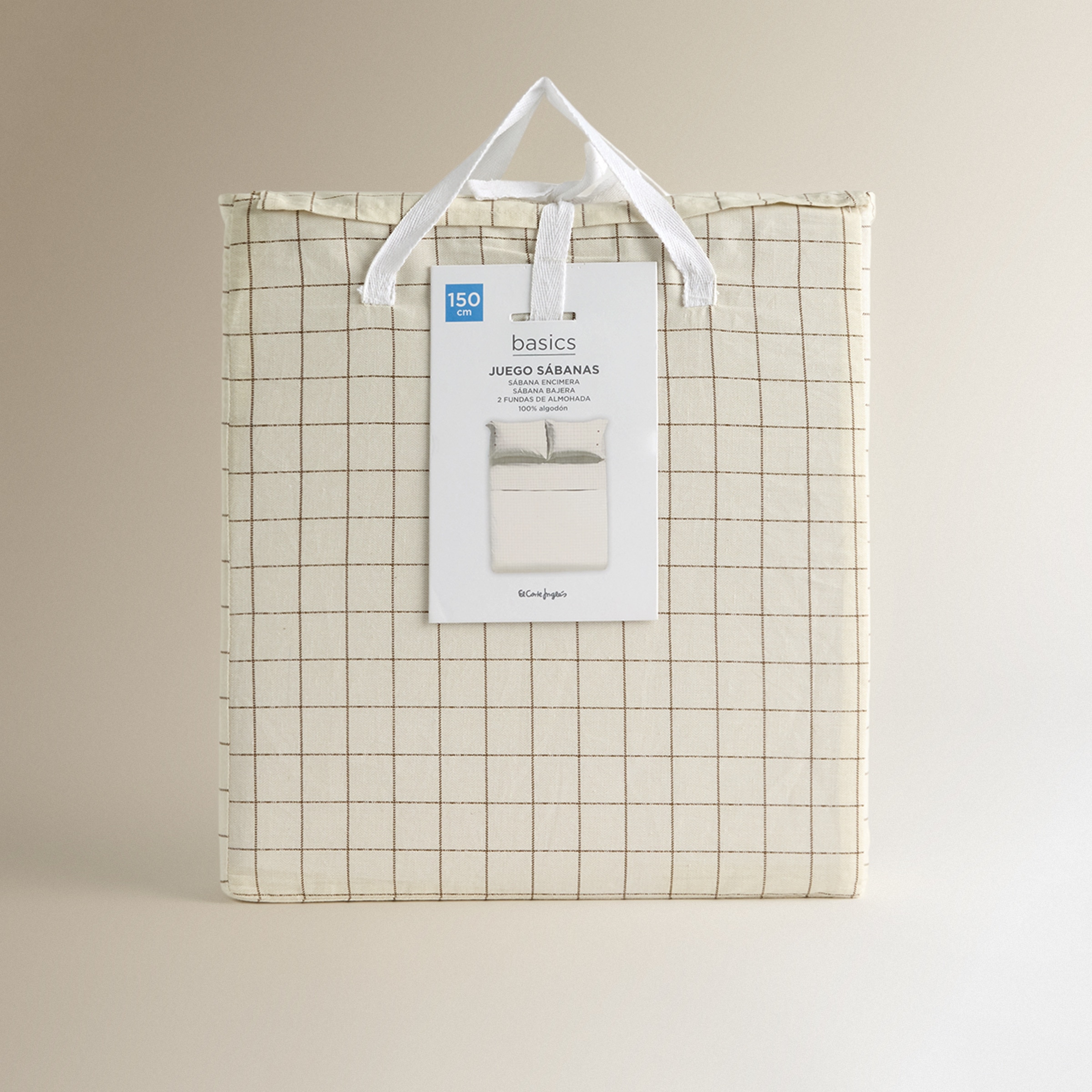 Conjunto de Lençóis com Lençol Ajustável Kaja Bege-8