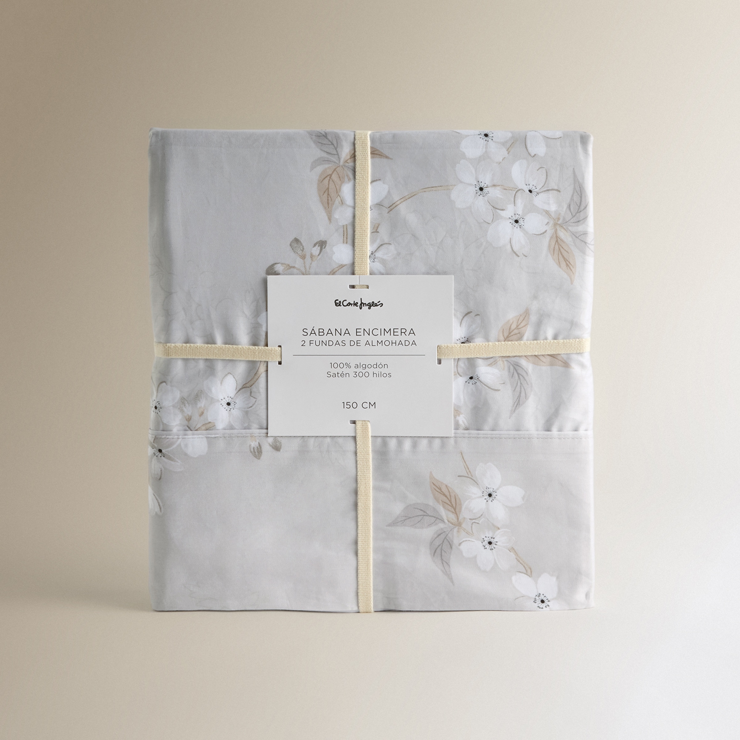 Conjunto de Lençóis de Cetim de Algodão Narumi Cinzento-6
