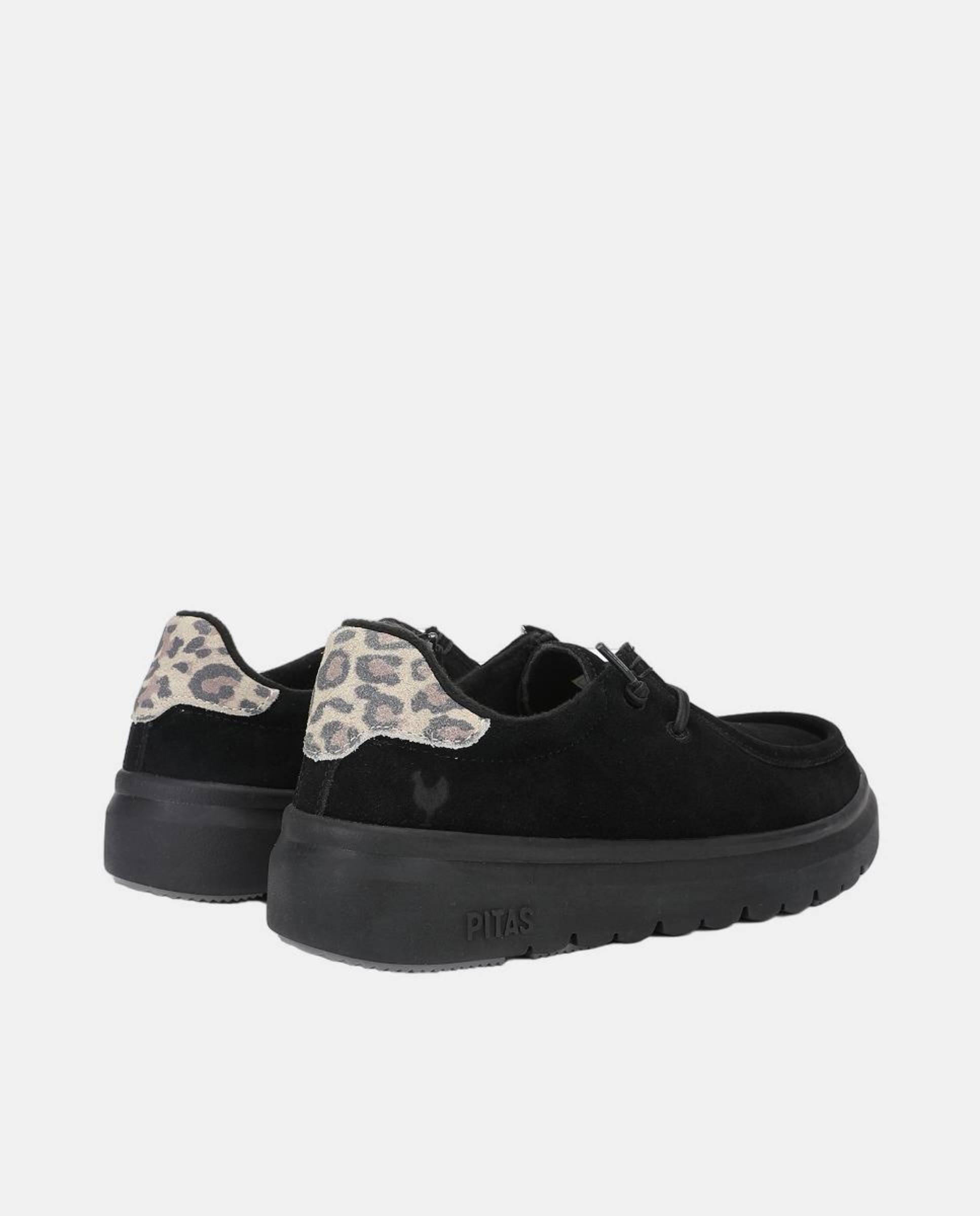 Sapatos Tipo Wallaby em Pele Easy-On com Estampado Preto-3