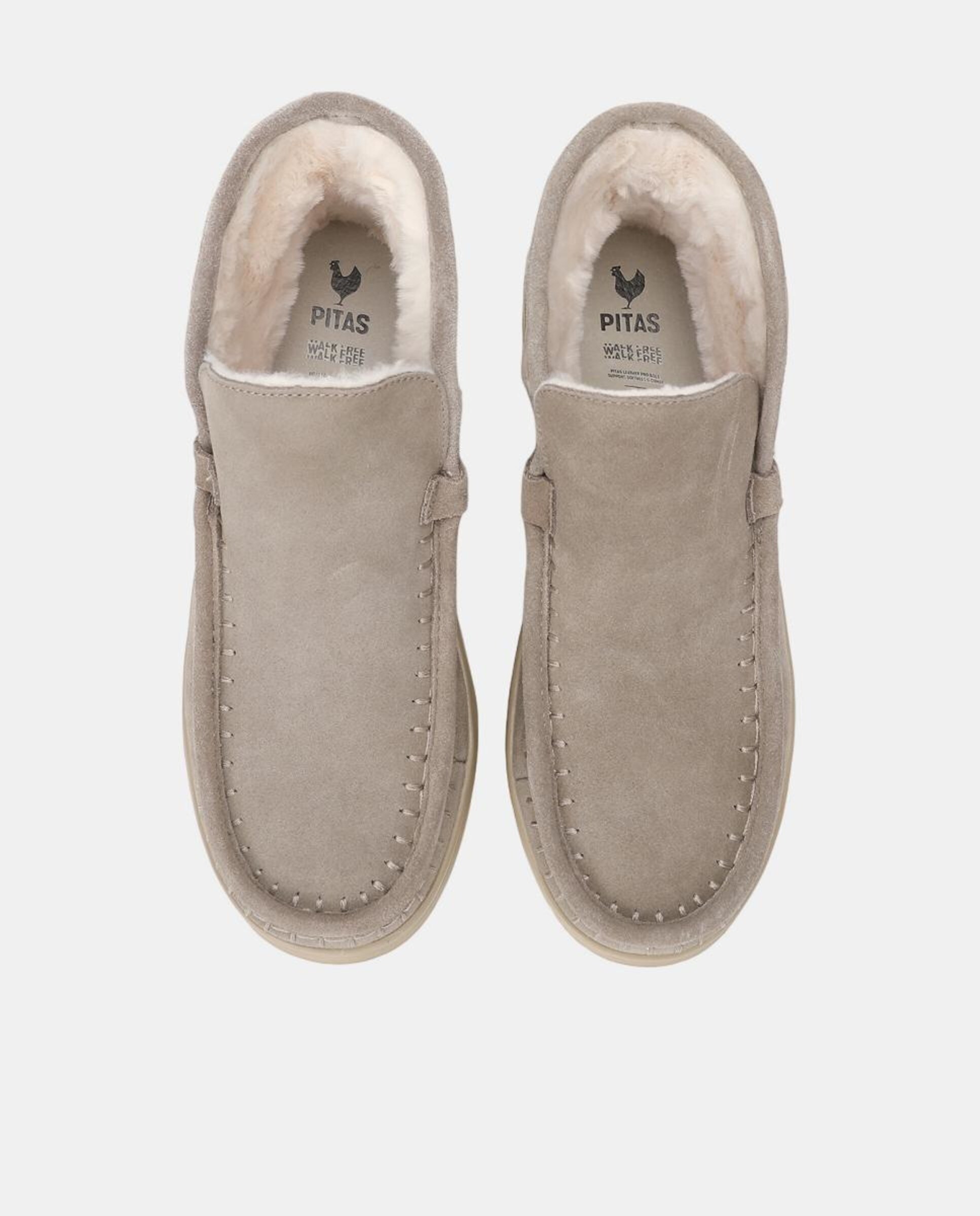 Botas em Pele Hidrófuga Ligeira com Pelo no Interior Natural-4