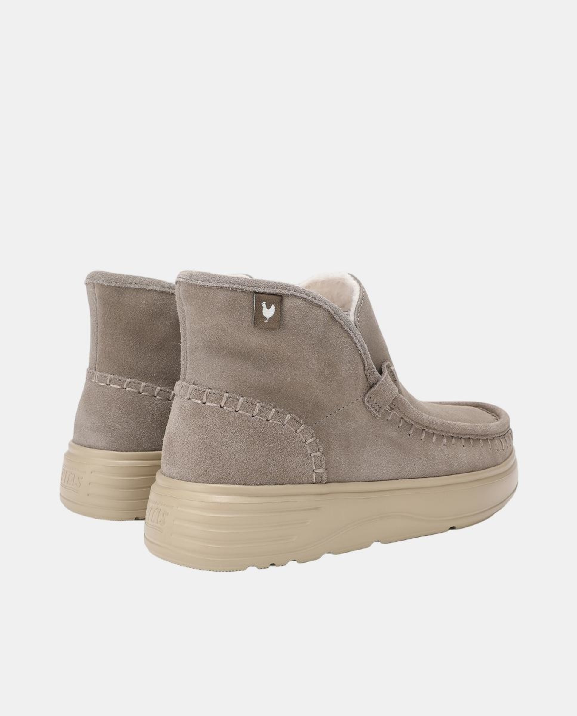 Botas em Pele Hidrófuga Ligeira com Pelo no Interior Natural-3