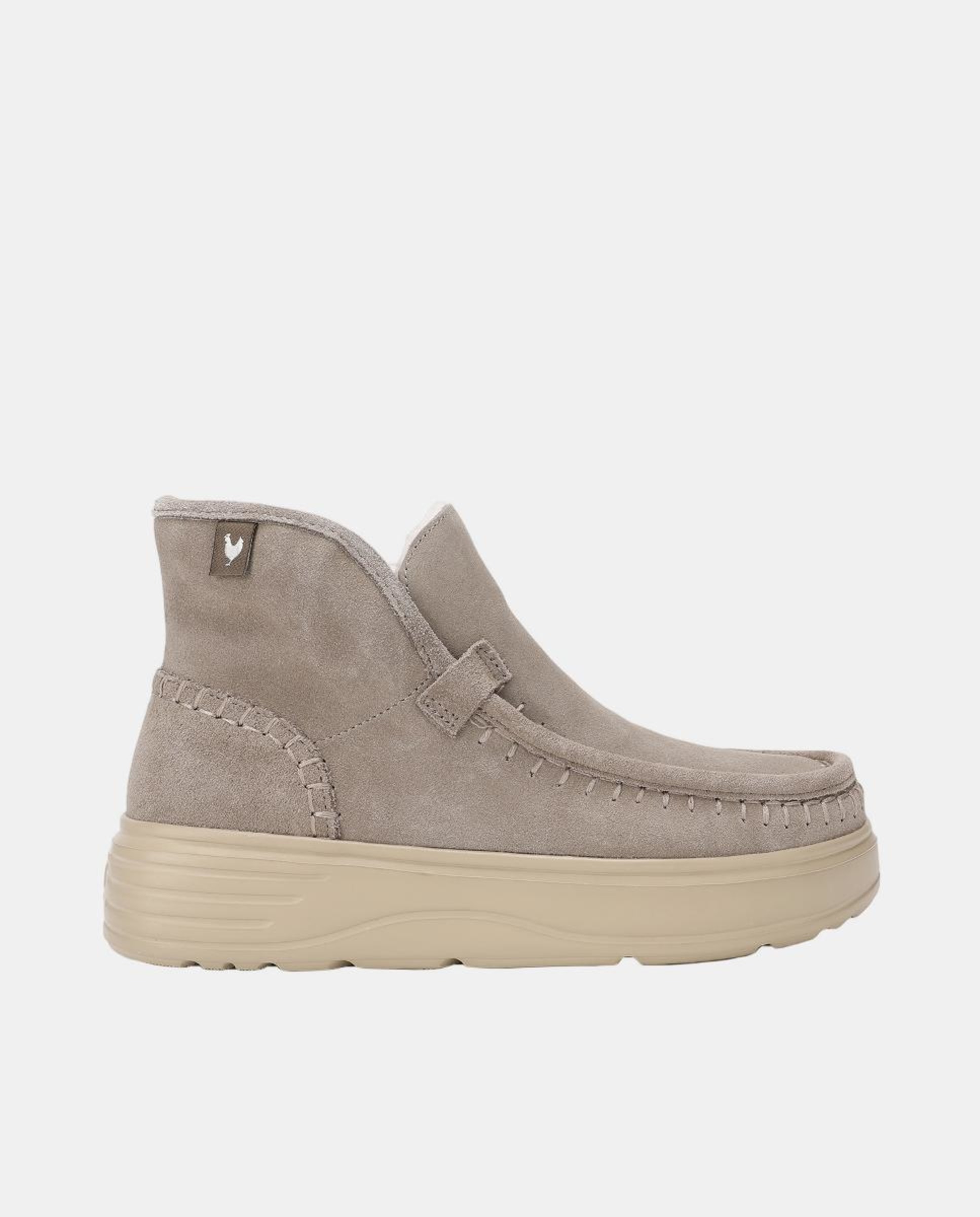 Botas em Pele Hidrófuga Ligeira com Pelo no Interior Natural-1