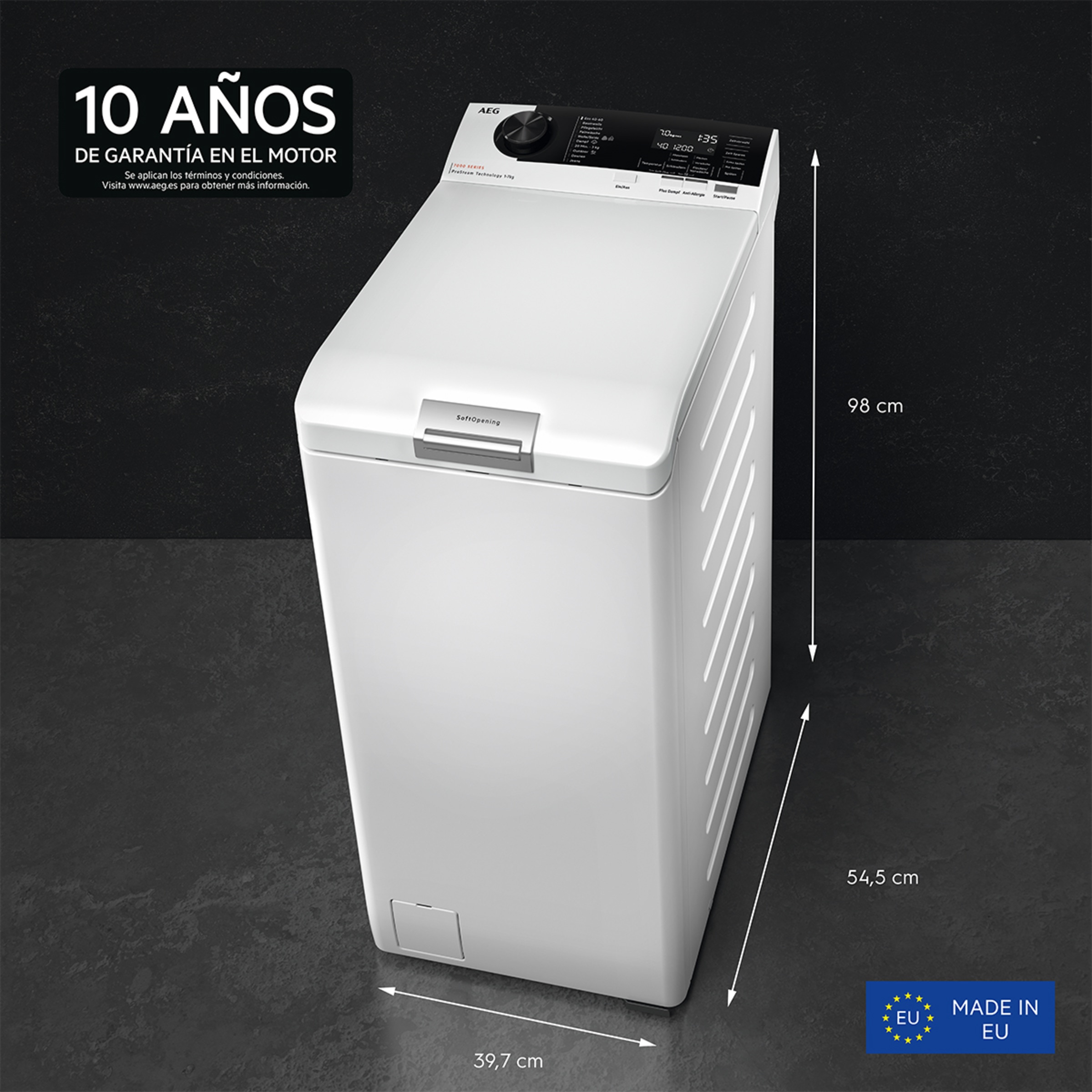 Lavadora de carga superior AEG 7 kg/ 1.200 rpm -LTA7E7231E Blanco-4
