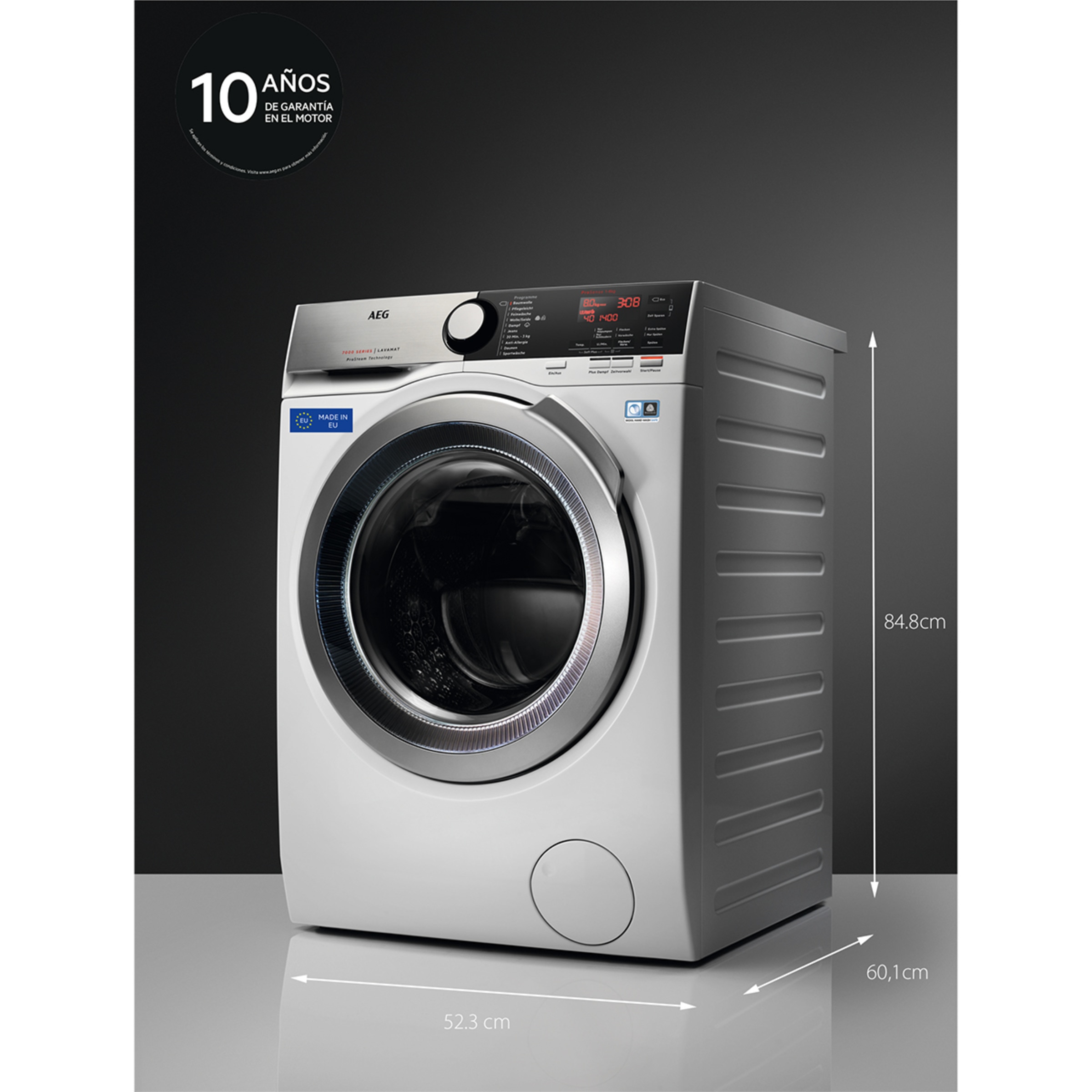 Máquina de Lavar Roupa AEG Série 7000 L7FEE842S Carga Frontal, ProSteam, de 8 Kg e 1400 rpm - Silver Silver-3