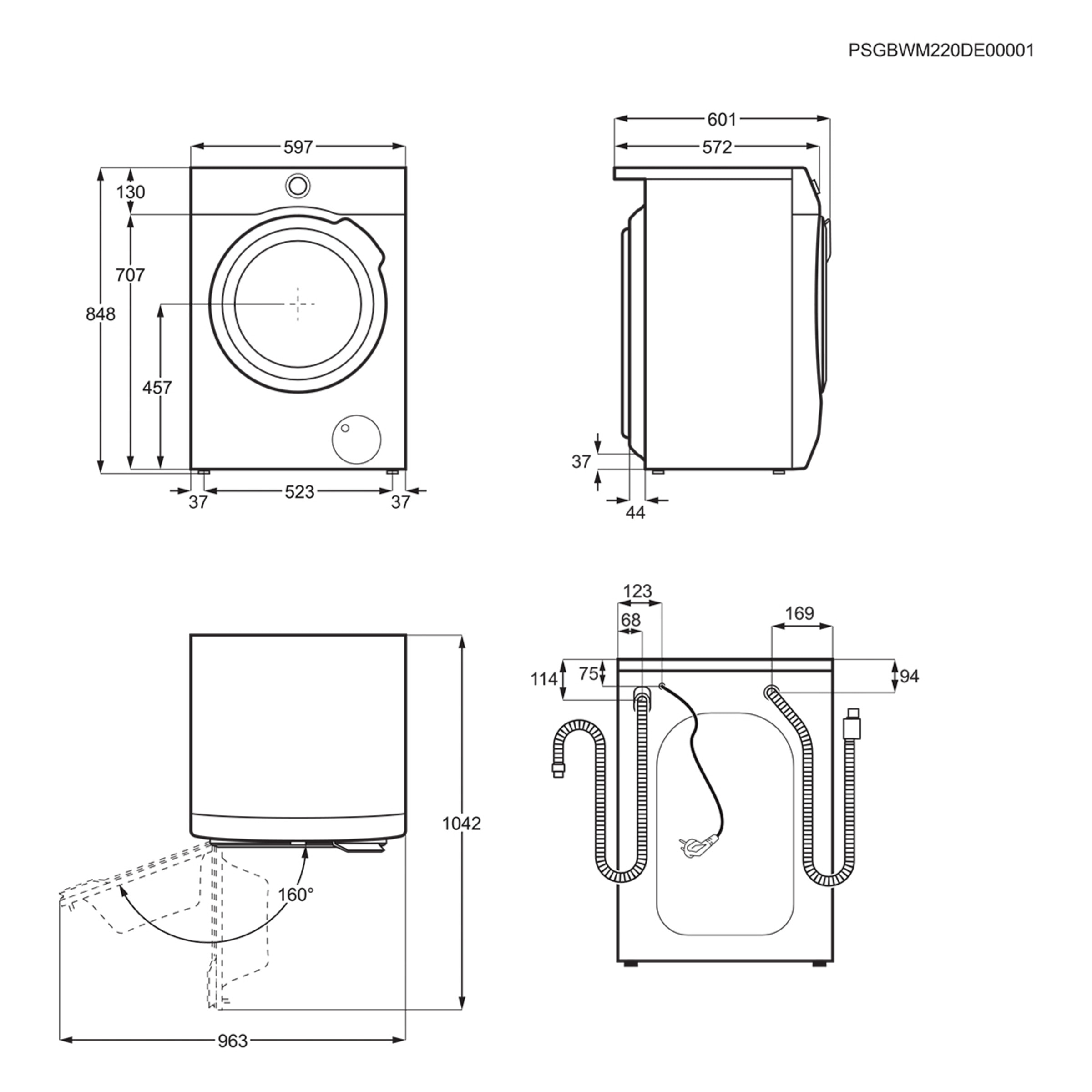 Máquina de Lavar Roupa AEG Série 7000 L7FEE842S Carga Frontal, ProSteam, de 8 Kg e 1400 rpm - Silver Silver-2