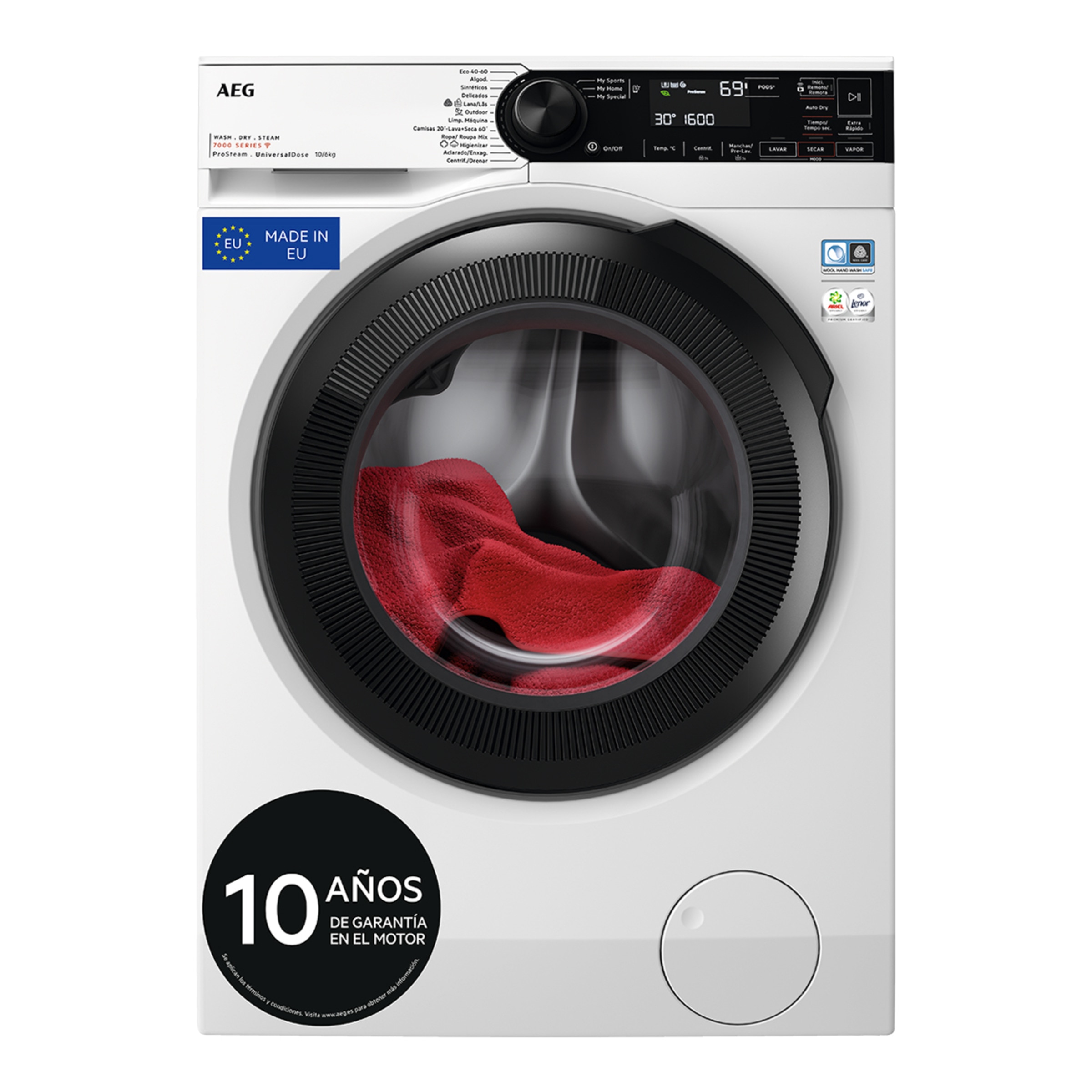 Imagem 0 de Máquina de Lavar e Secar Roupa AEG Série 7000 LWR7316O4O ProSteam Carga Frontal de 10/6 Kg e 1600 rpm - Branco