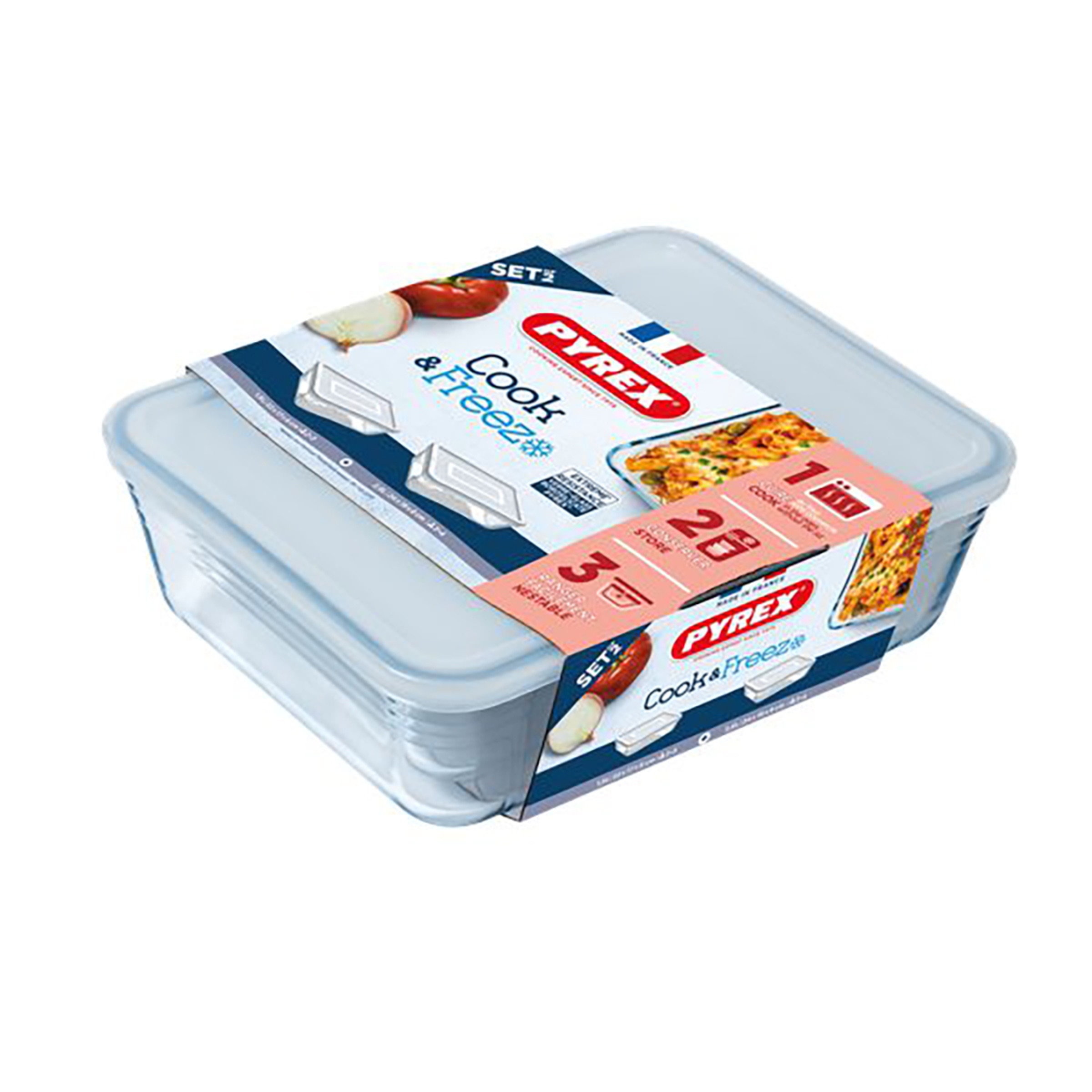 Set de 2 herméticos Cook & Freeze Pyrex Transparente-16