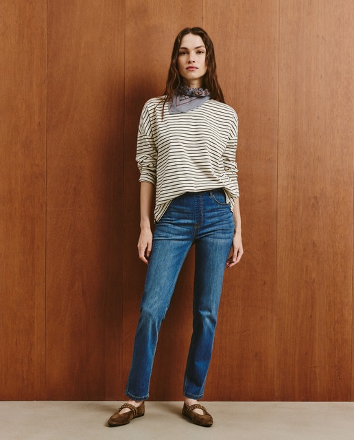 Imagem 0 de Jeans straight lisas de mulher