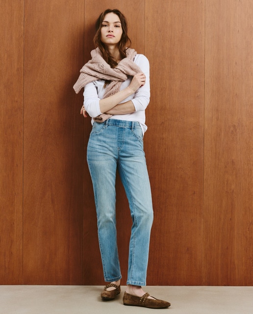 Imagem 0 de Jeans straight lisas de mulher