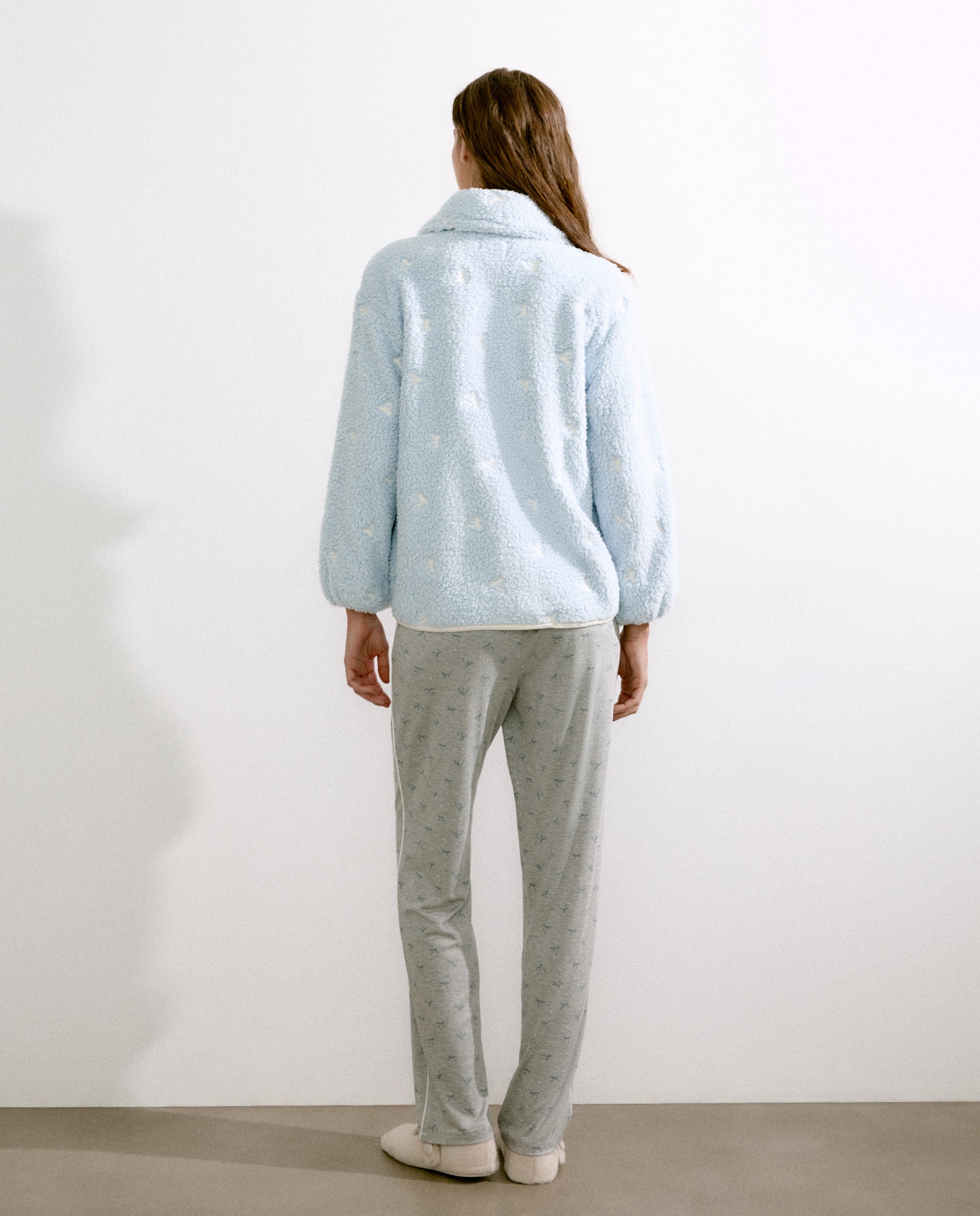 Robe com fecho-éclair Branco-2