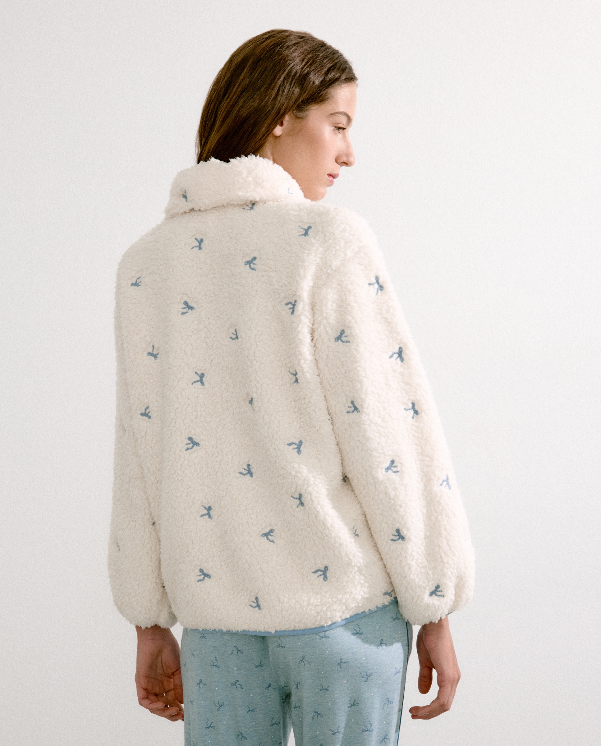 Robe com fecho-éclair Azul-2