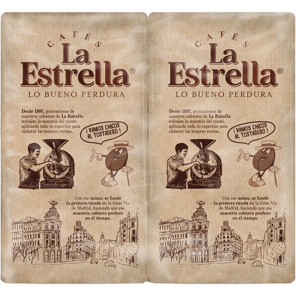 Intense blended ground coffee 50% light roast and 50% dark roast economy pack 2x250g 500 g