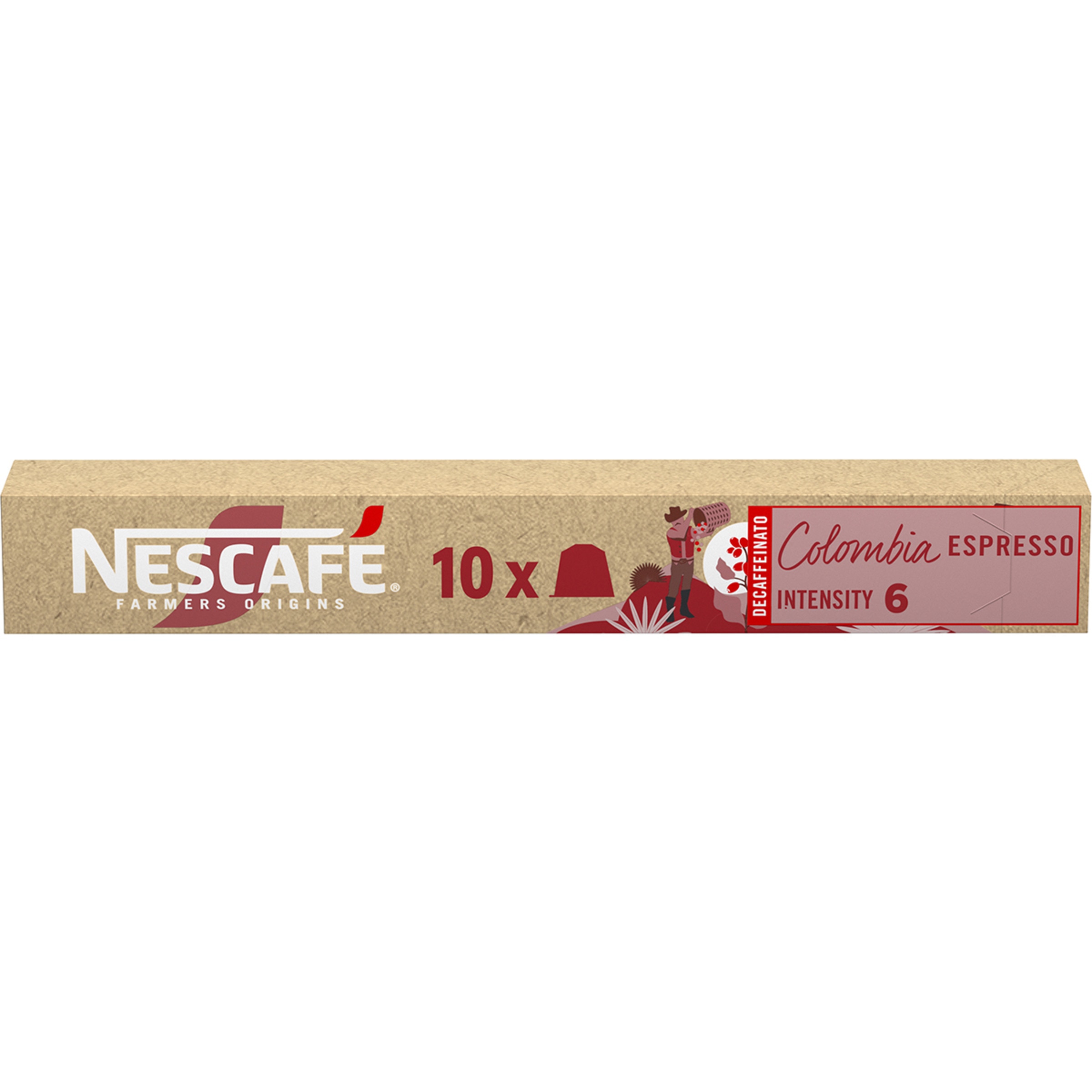 café espresso descafeinado intensidad 6 Colombia estuche 10 capsulas compatibles con máquinas Nespresso