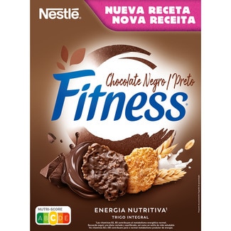 cereales de desayuno copos de trigo integral y arroz tostado con chocolate negro paquete 375 g - Nestle Fitness