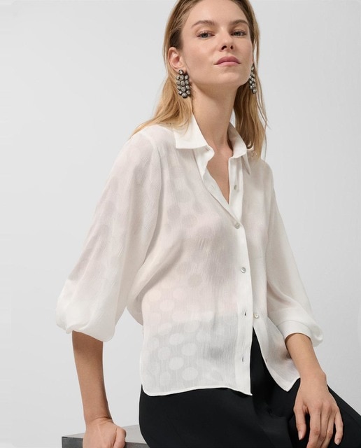 Imagem 0 de Camisa Ondulada com Jacquard de Círculos