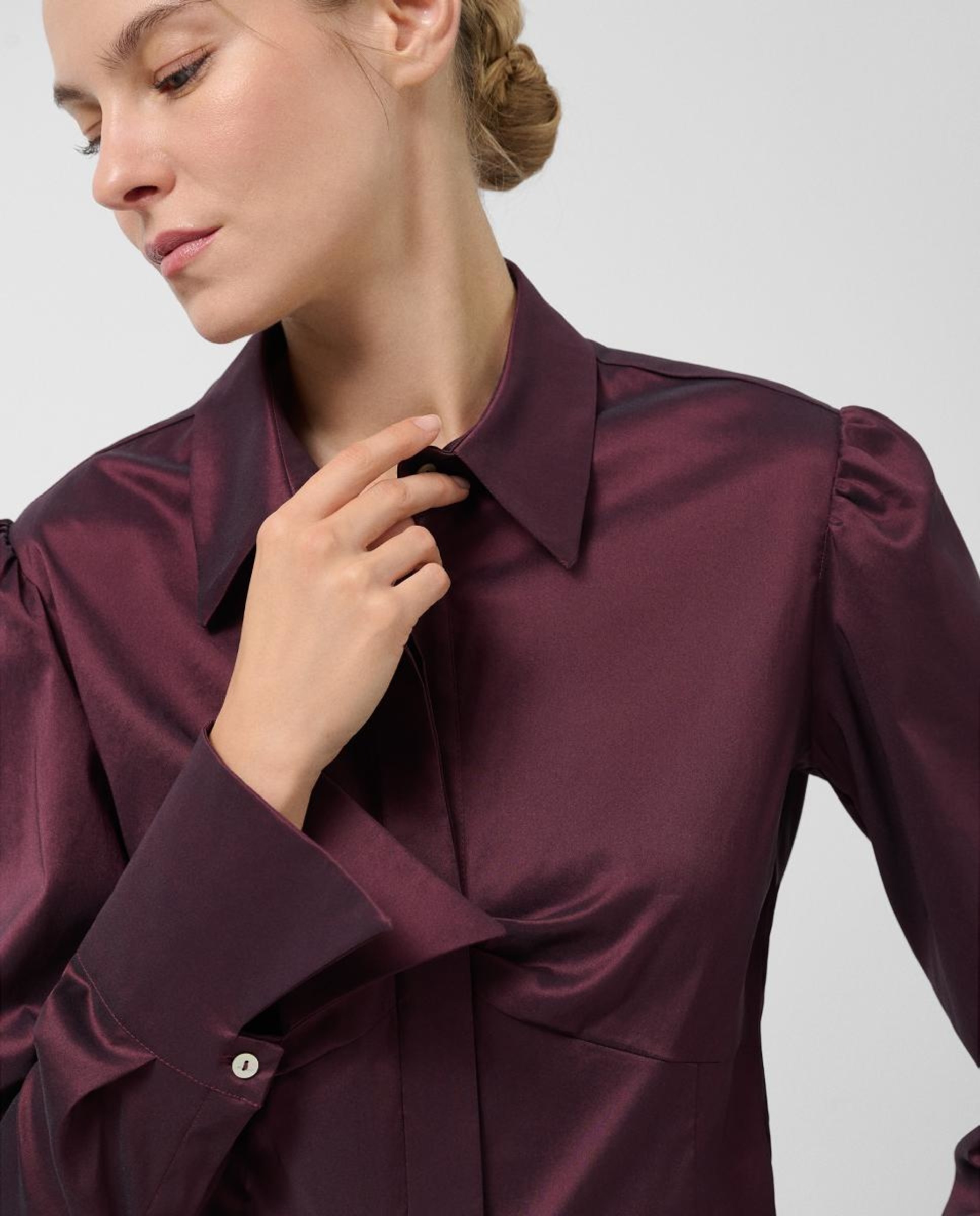 Camisa com Prega no Peito Roxo-2