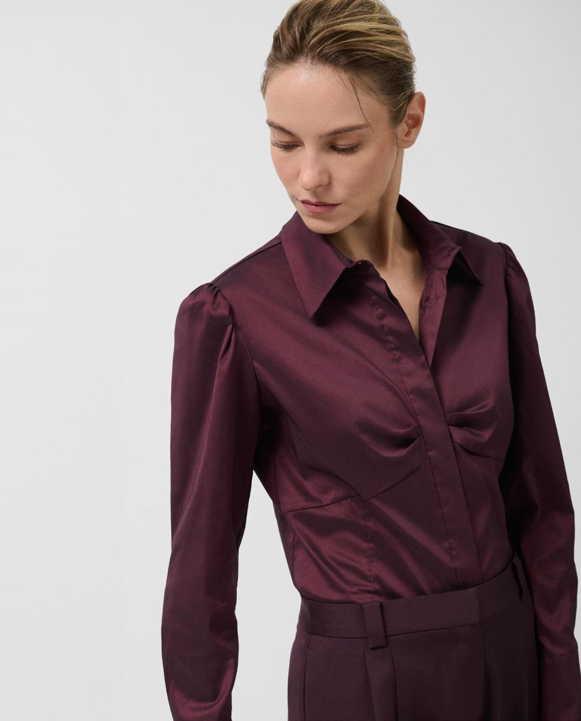 Camisa com Prega no Peito Roxo-1