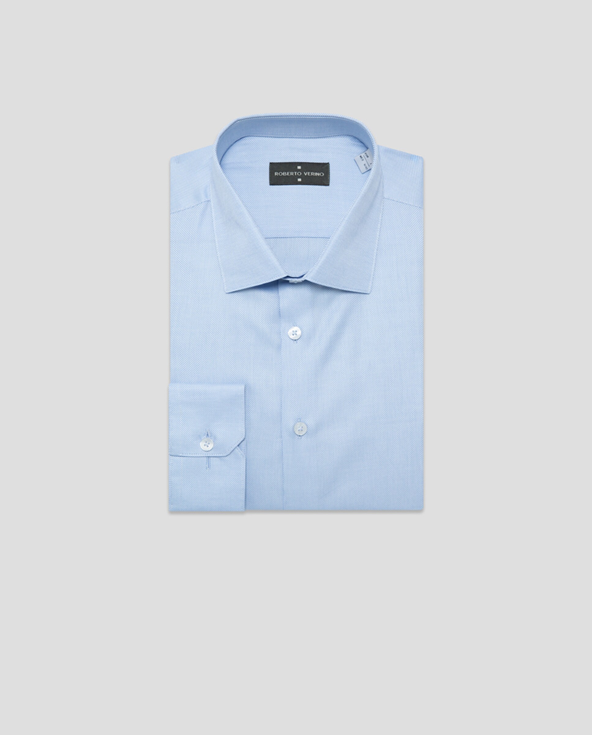 Camisa Clássica Regular Fit com Micro Estrutura Azul-claro-6