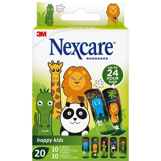 apósitos suaves muy transpirables para niños con dibujos de animales caja 20 unidades - Nexcare
