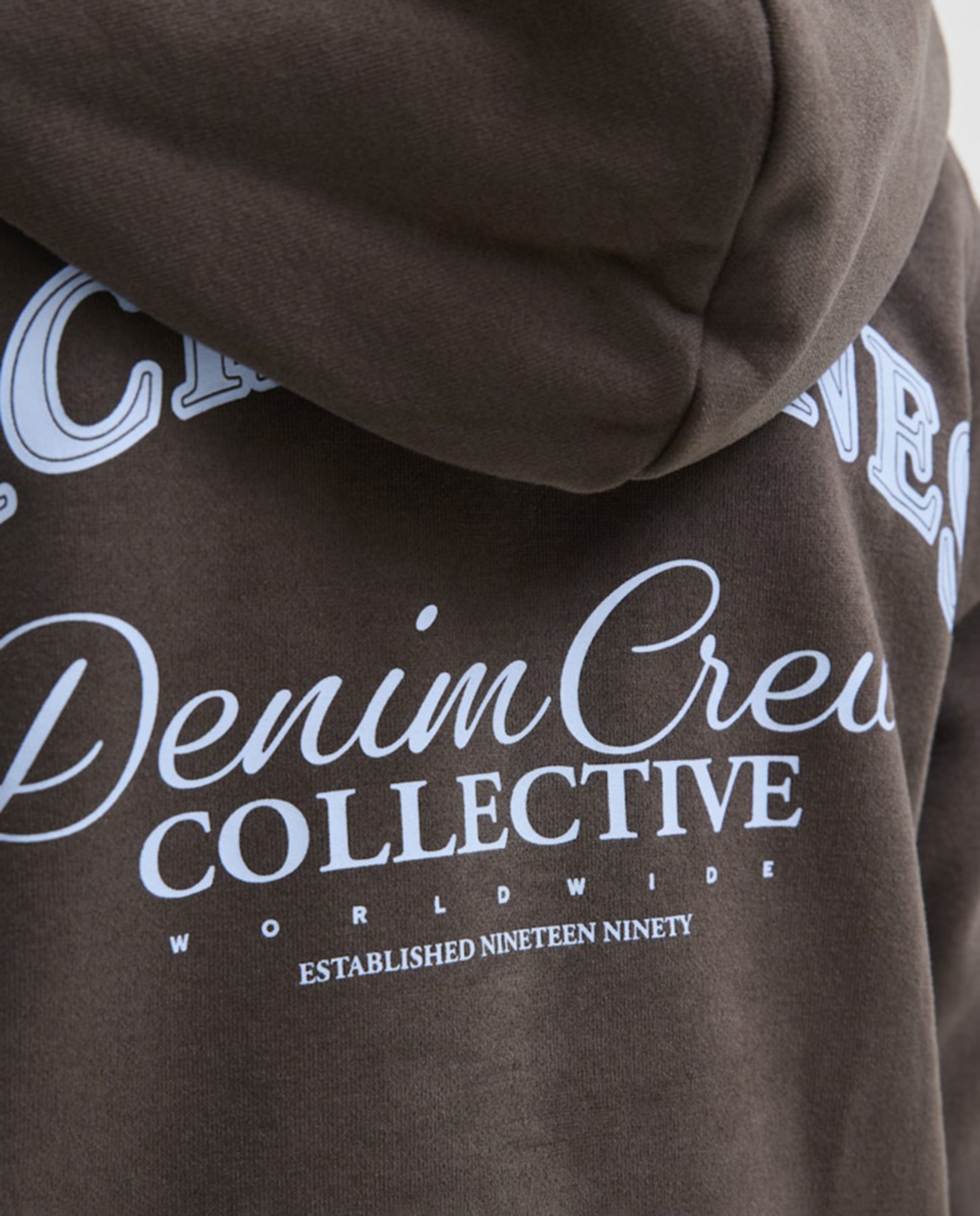 Sweatshirt com Capuz com Back Print Castanho-escuro-6