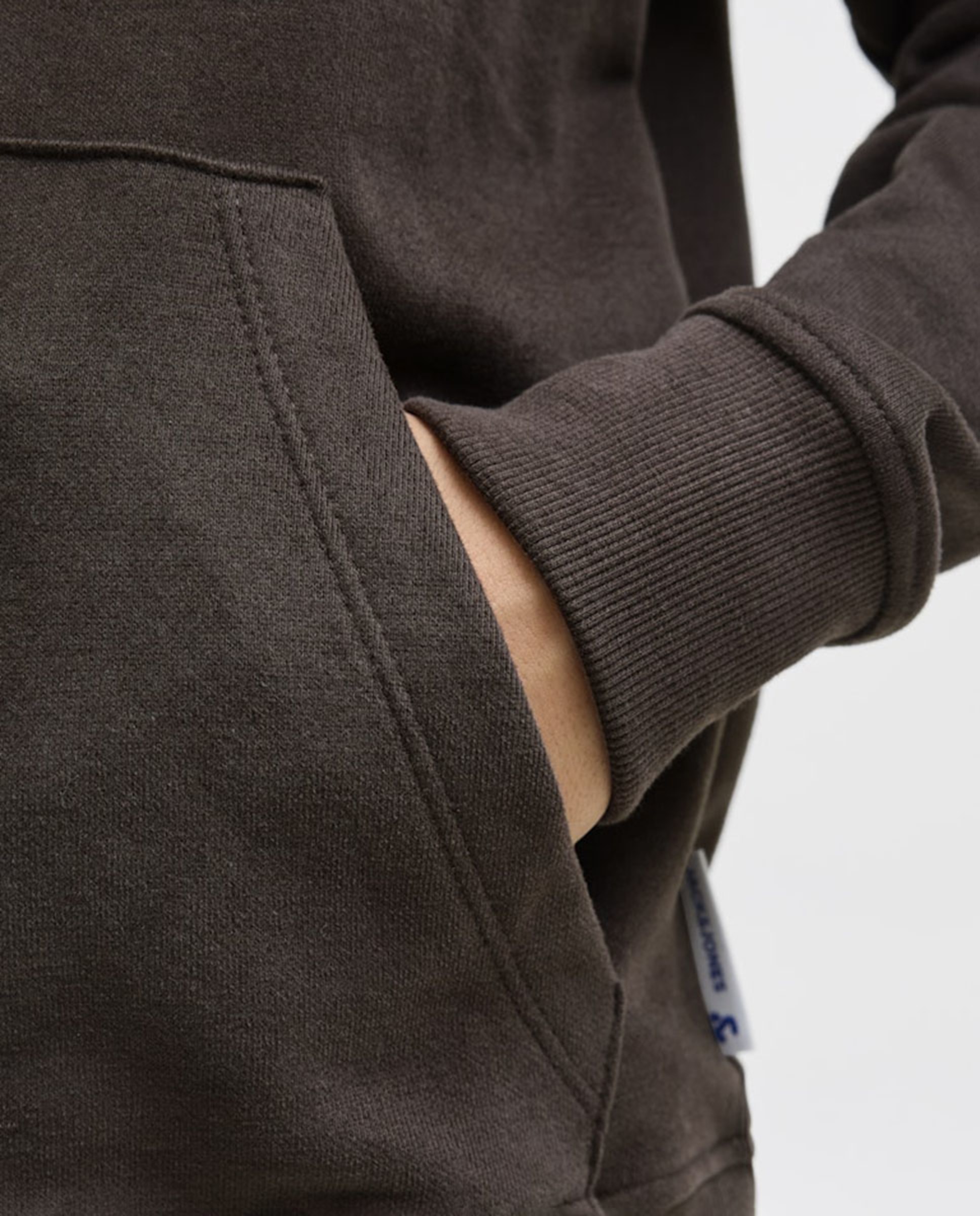 Sweatshirt com Capuz com Back Print Castanho-escuro-5