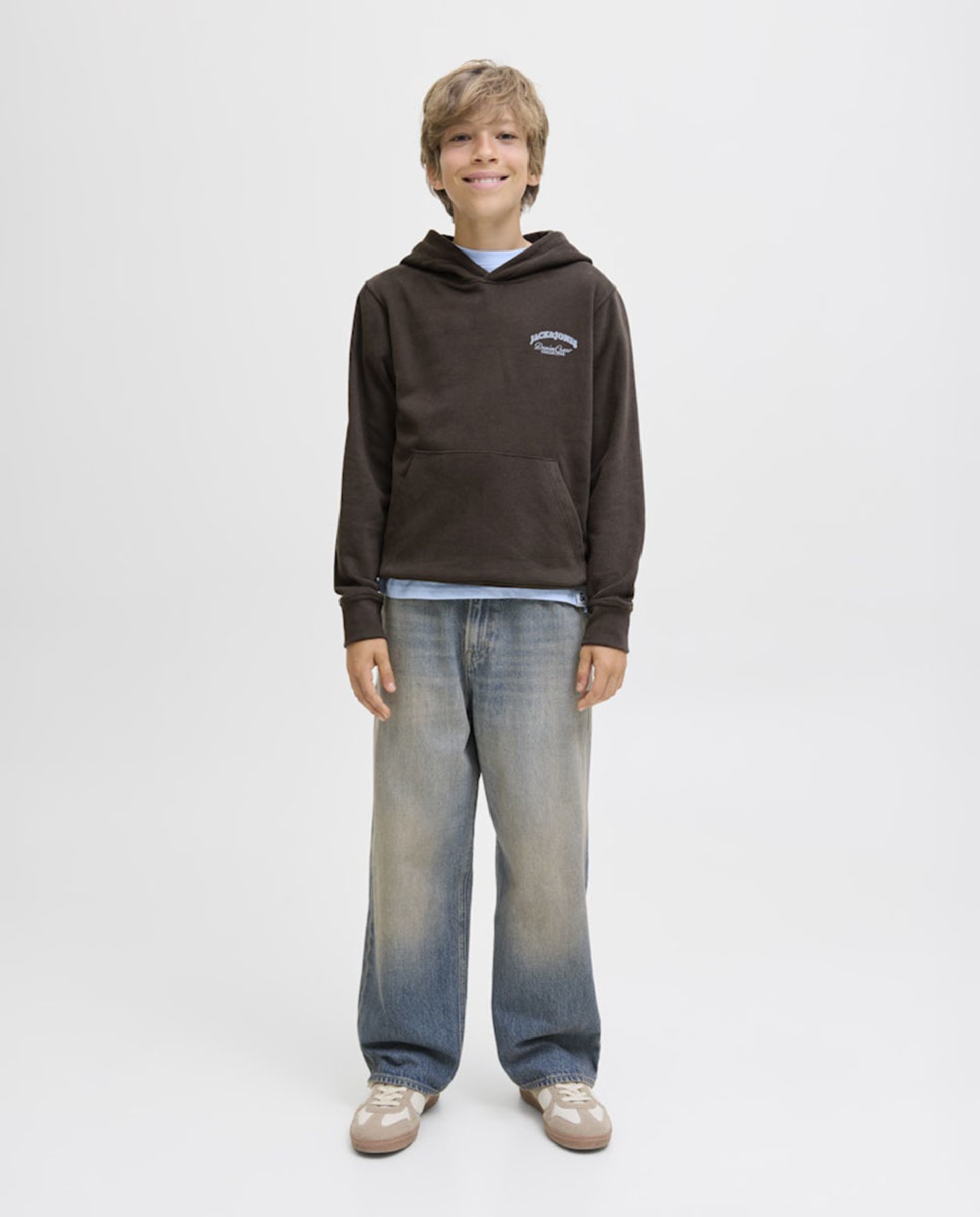 Sweatshirt com Capuz com Back Print Castanho-escuro-3