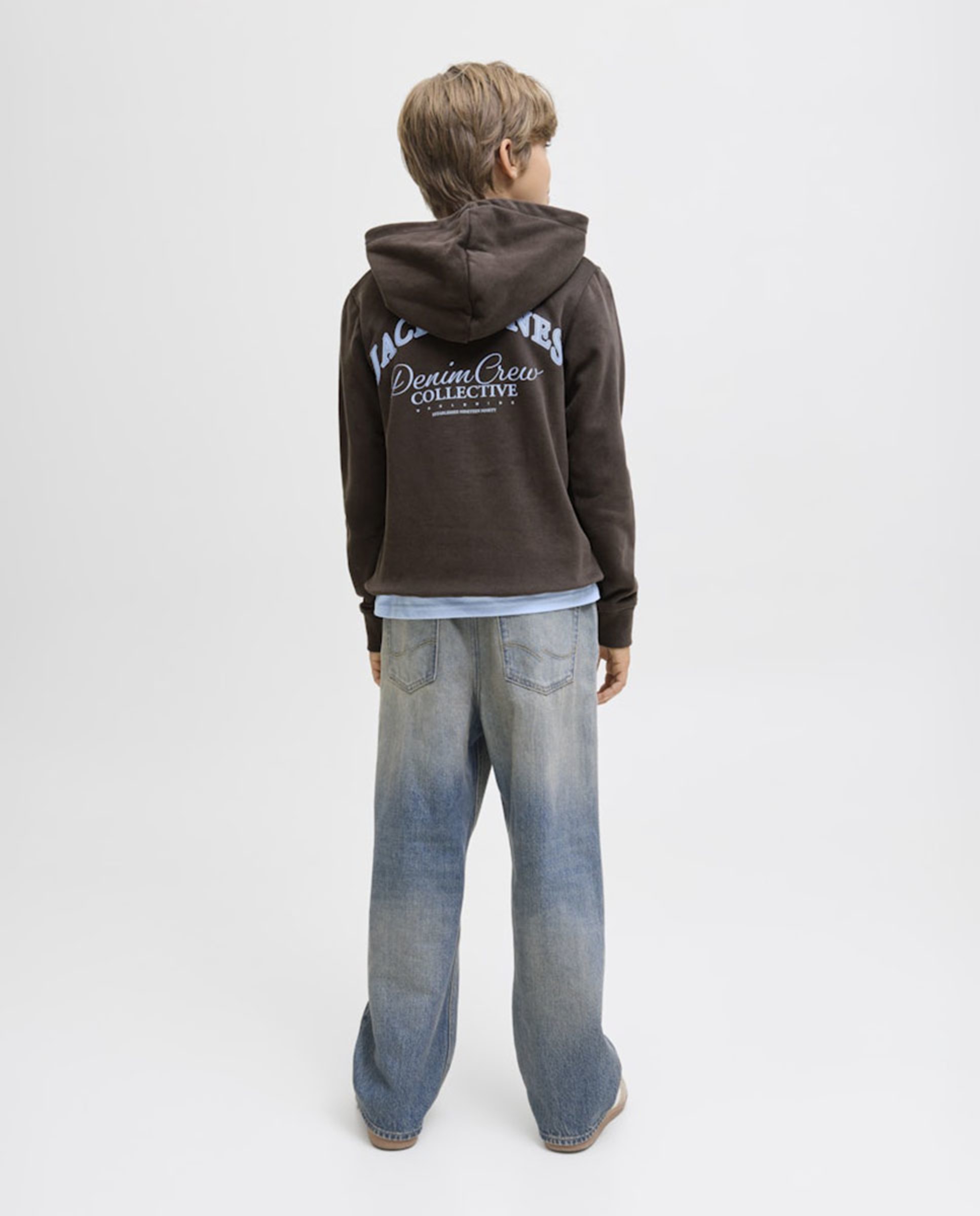 Sweatshirt com Capuz com Back Print Castanho-escuro-2