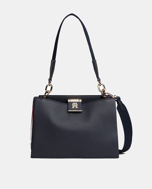 Imagem 0 de Mala Tipo Shoulder Bag com Bolso à Frente - Azul-Marinho