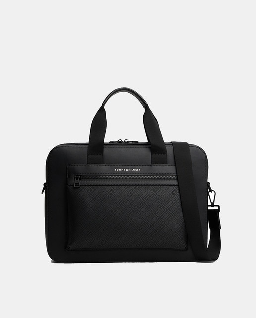 Imagem 0 de Mala TH Monogram Computer Bag - Preto