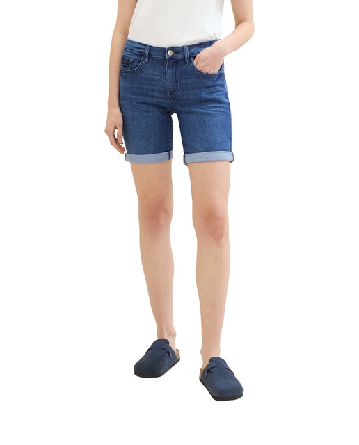 Imagen 0 de Bermuda vaquera de mujer con bolsillos y cremallera