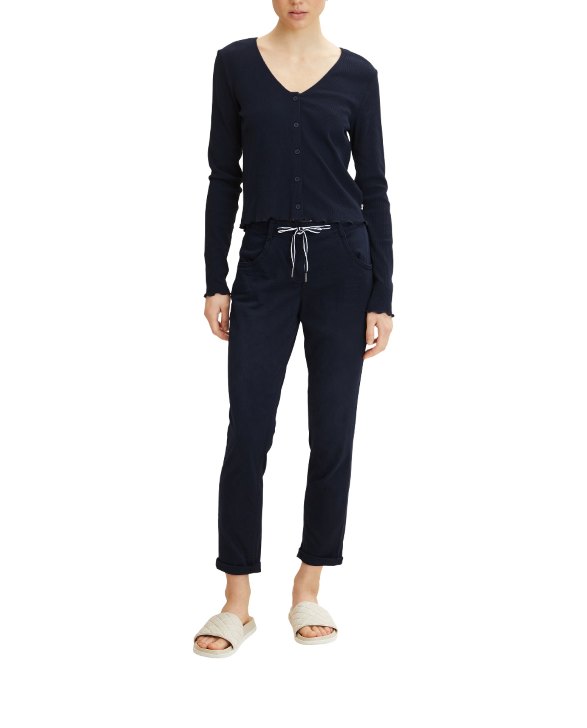 Imagen 0 de Vaquero de mujer con cordón y corte tapered relaxed