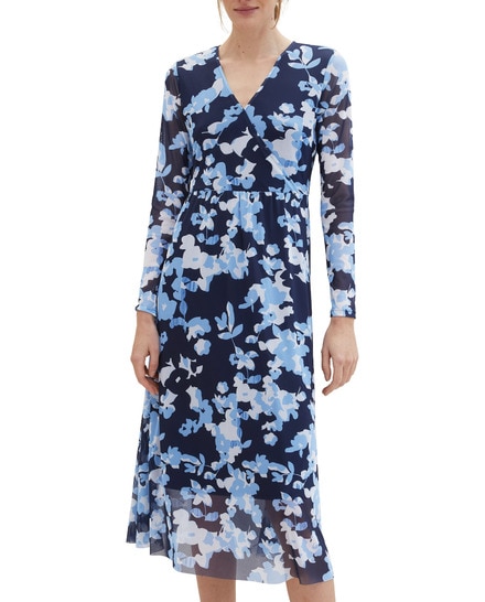Vestido largo de manga larga estampado geometrico — oferta en Primeriti