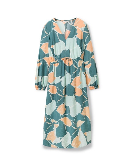 Vestido largo con estampado de manga larga — oferta en Primeriti