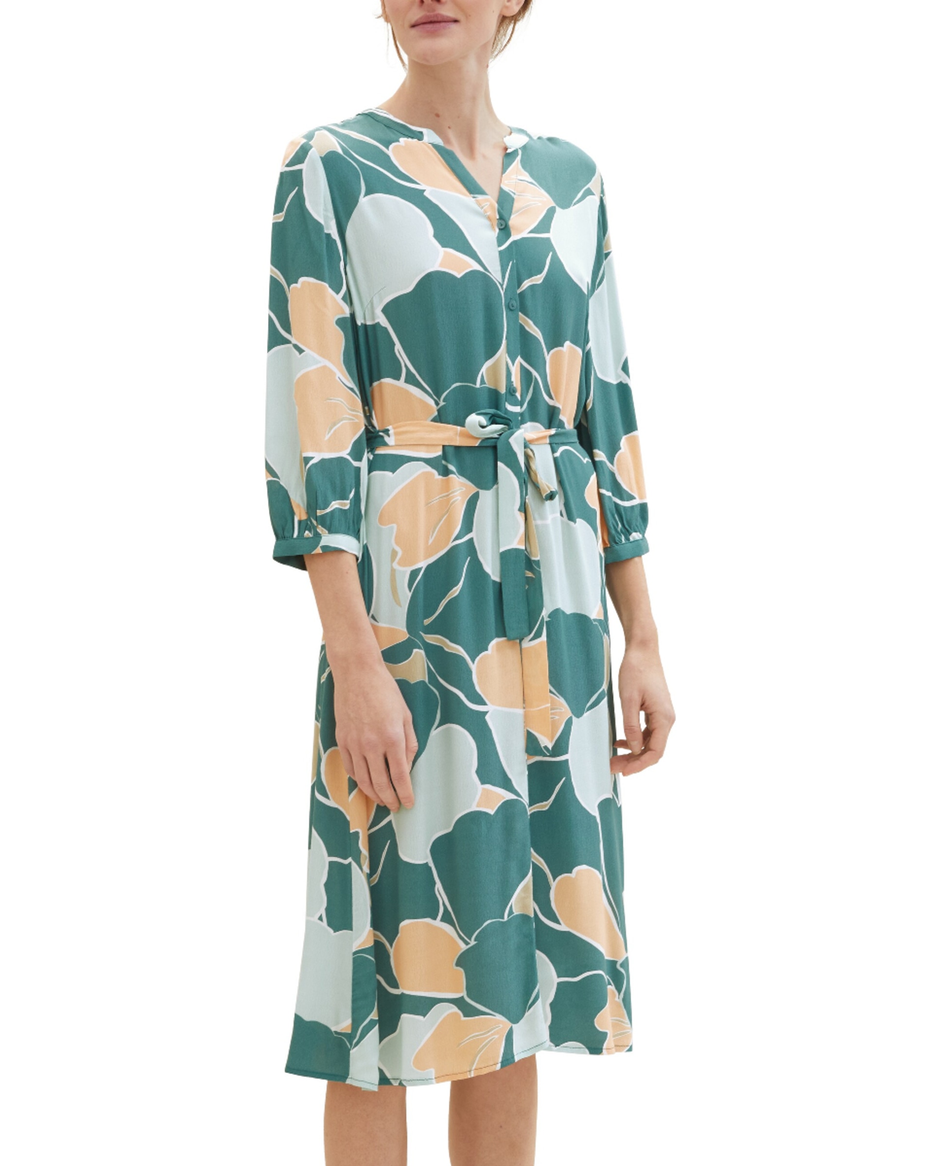 Imagen 0 de Vestido largo con estampado de manga larga