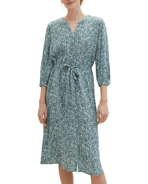 Imagen 0 de Vestido largo con estampado de manga larga