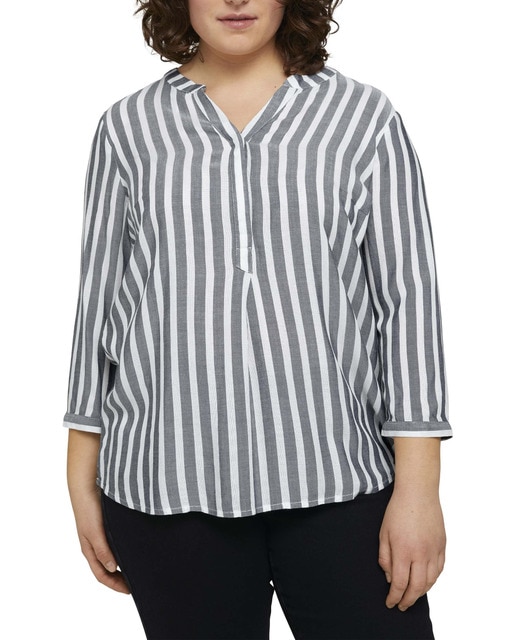 Imagen 0 de Blusa de mujer a rayas y mangas francesa