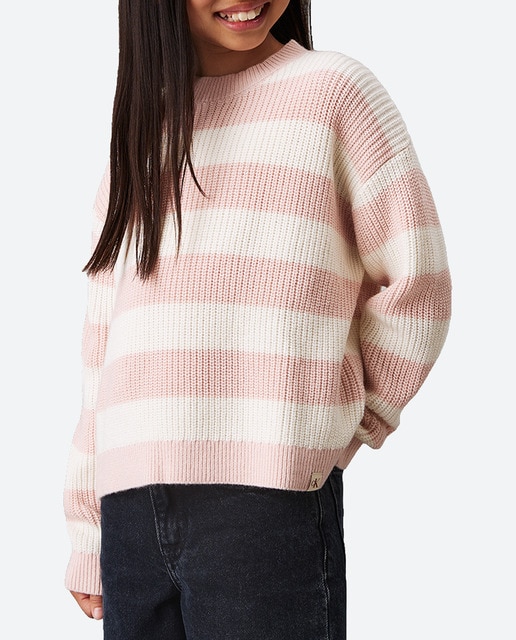 Imagen 0 de Jersey cuello redondo rayas de niña