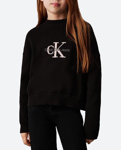 Imagen 0 de Jersey cuello redondo con logo de niña