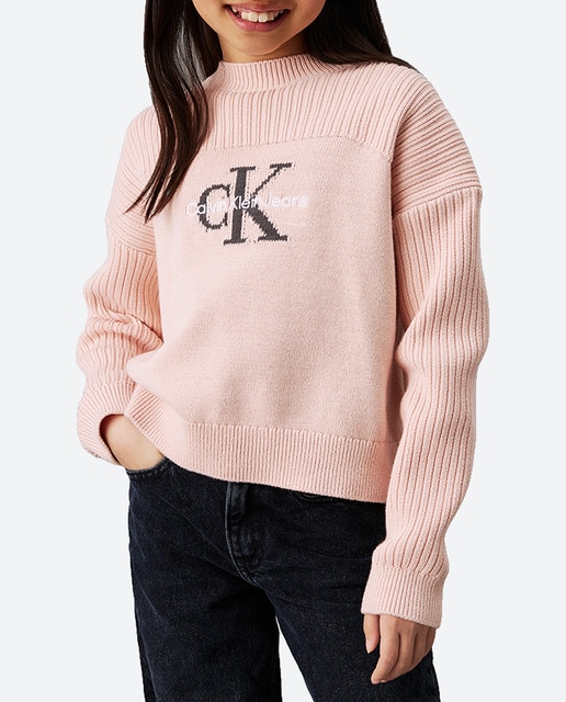 Imagen 0 de Jersey cuello redondo con logo de niña