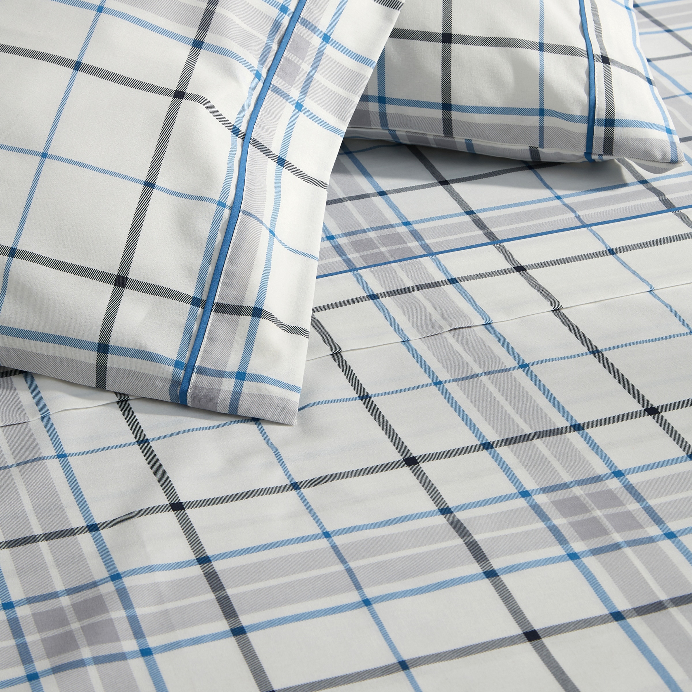 Conjunto de Lençóis com Lençol Ajustável Arran Azul-3