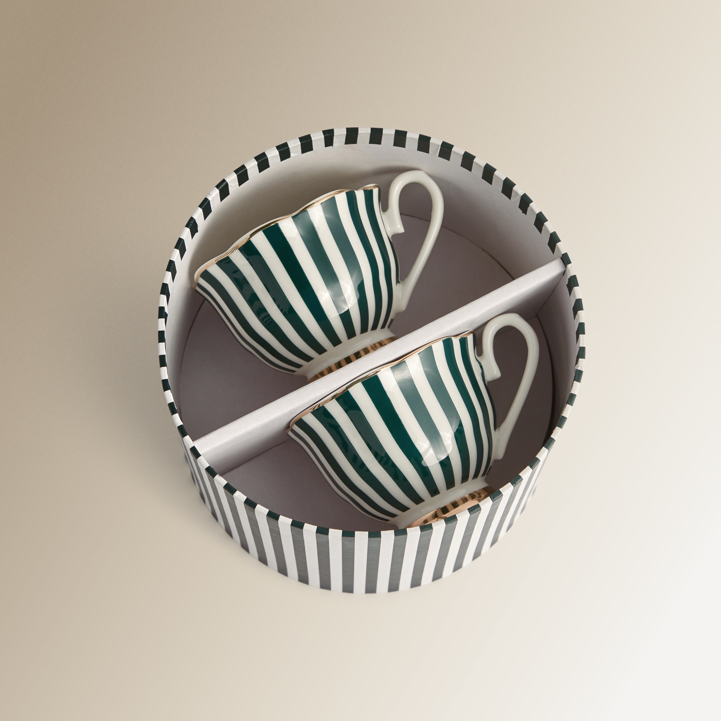 Conjunto de 2 Chávenas de Café com Prato Crane Verde-escuro-5