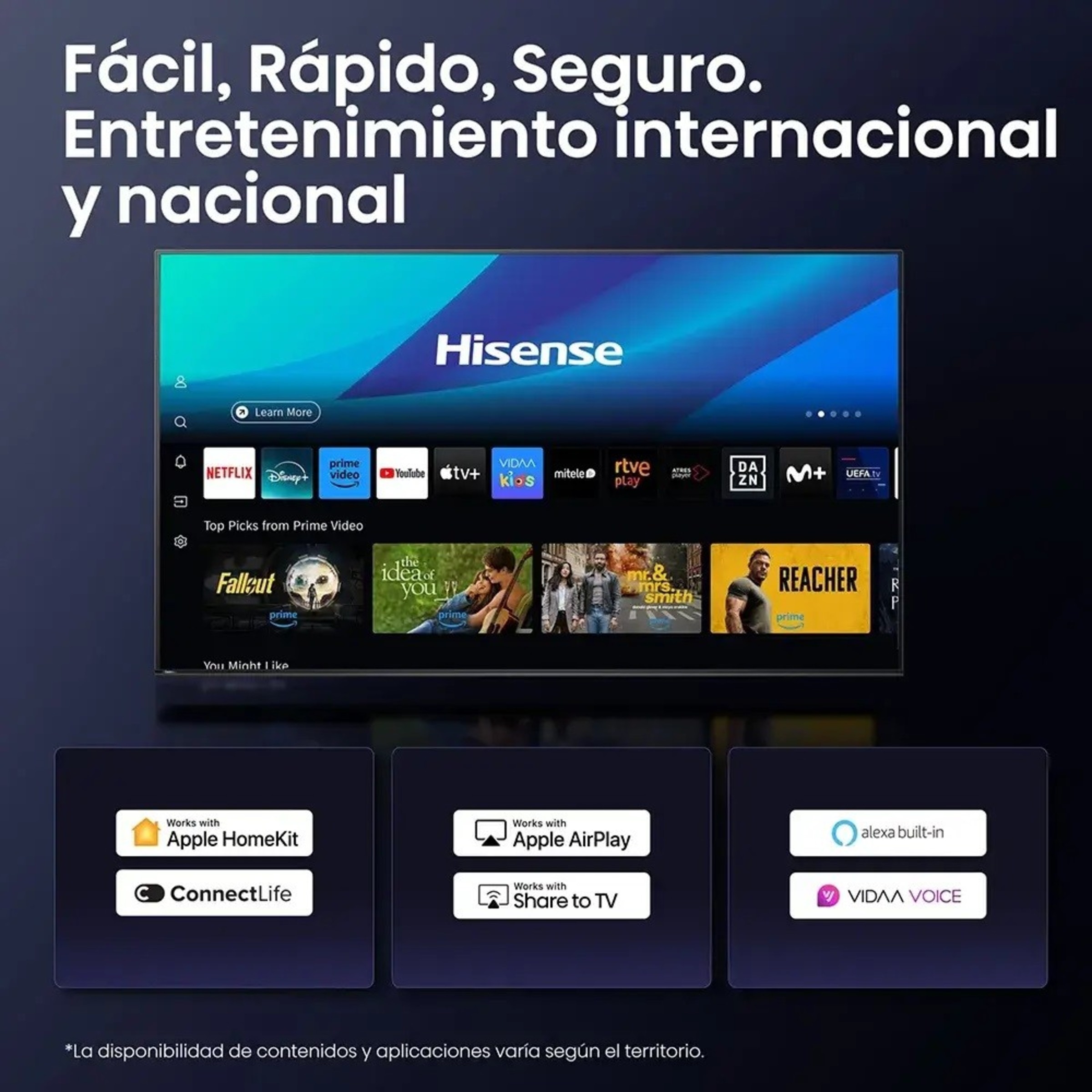 TV MiniLED 165 cm (65") Hisense 65U7Q, UHD 4K HDR SM, Smart TV 8