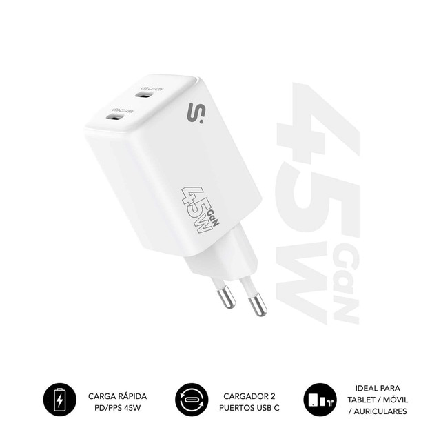 Imagem 0 de Carregador Subblim GaN 45W Dupla USB-C