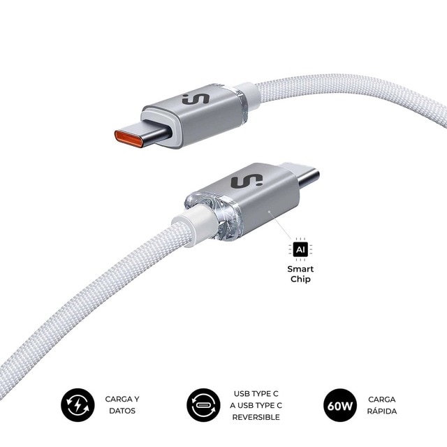 Imagem 0 de Cabo Subblim Optimus 60W C-C 1m - Branco