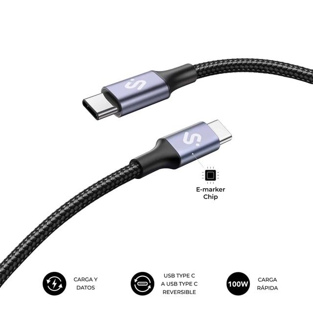 Imagem 0 de Cabo Subblim Plus 100W C-C 2m - Preto
