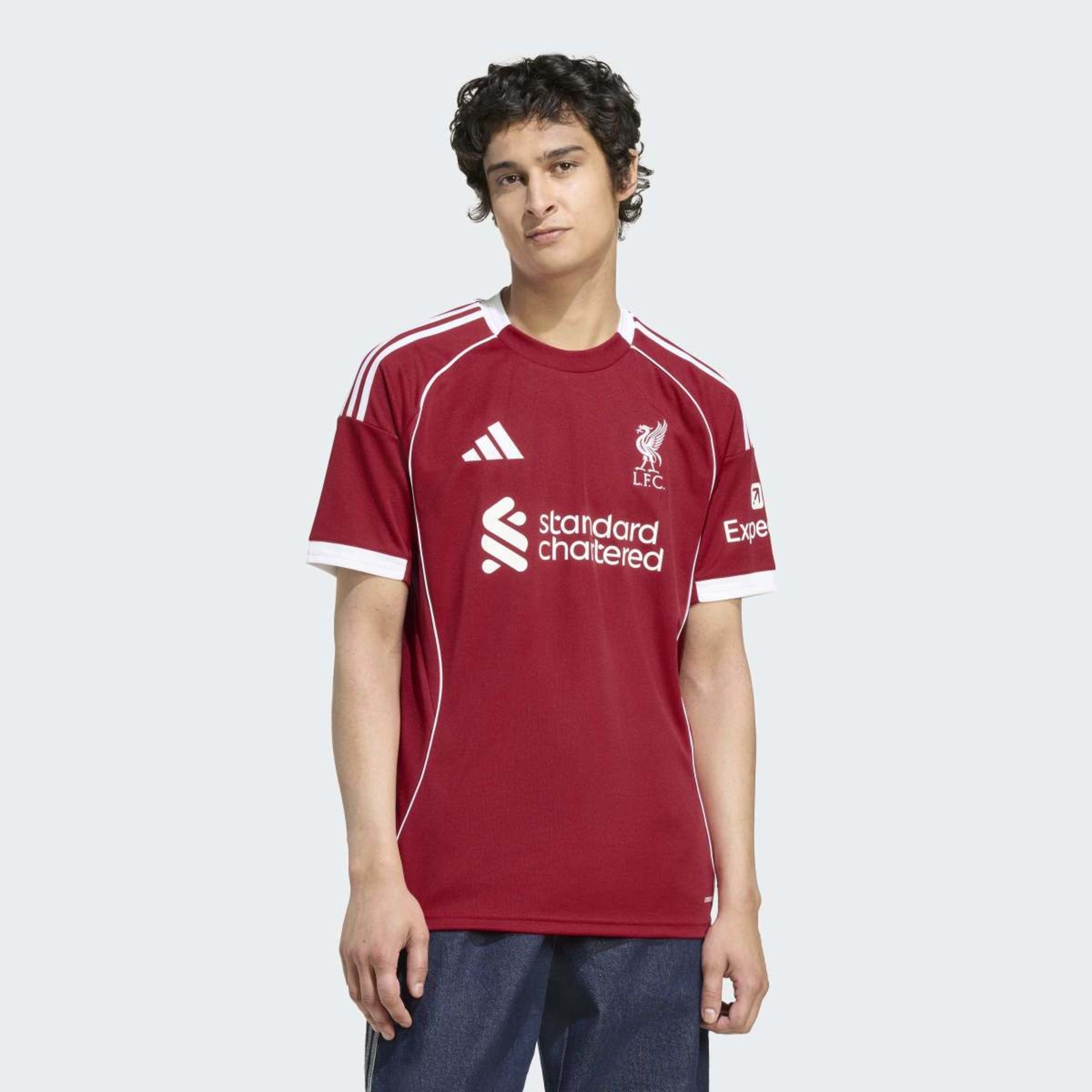 T-shirt de Homem 1.º Equipamento Liverpool FC 2025-2026 Vermelho-3